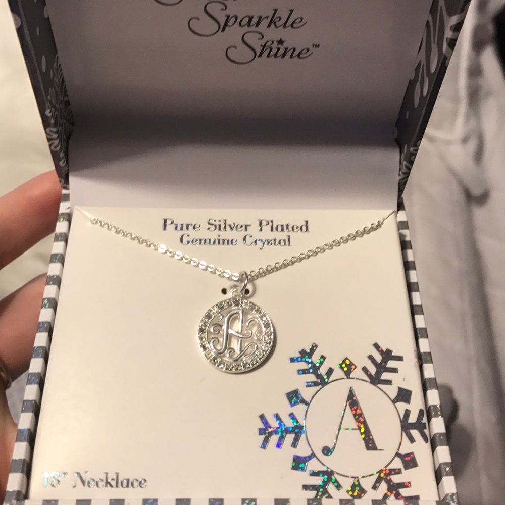 Pure silver plated genuine crystal necklace